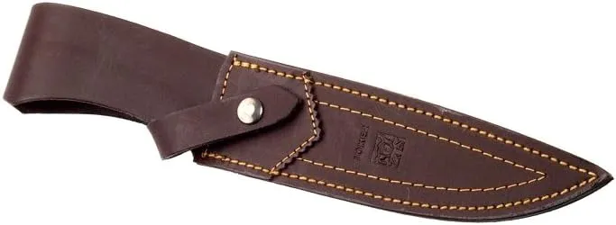 Joker Cuchillo de Caza Tigre CO38  Hoja MOVA de 14 5 cm  puño de Olivo  Funda de Cuero marrón  Herramienta de Pesca  Caza  Campi