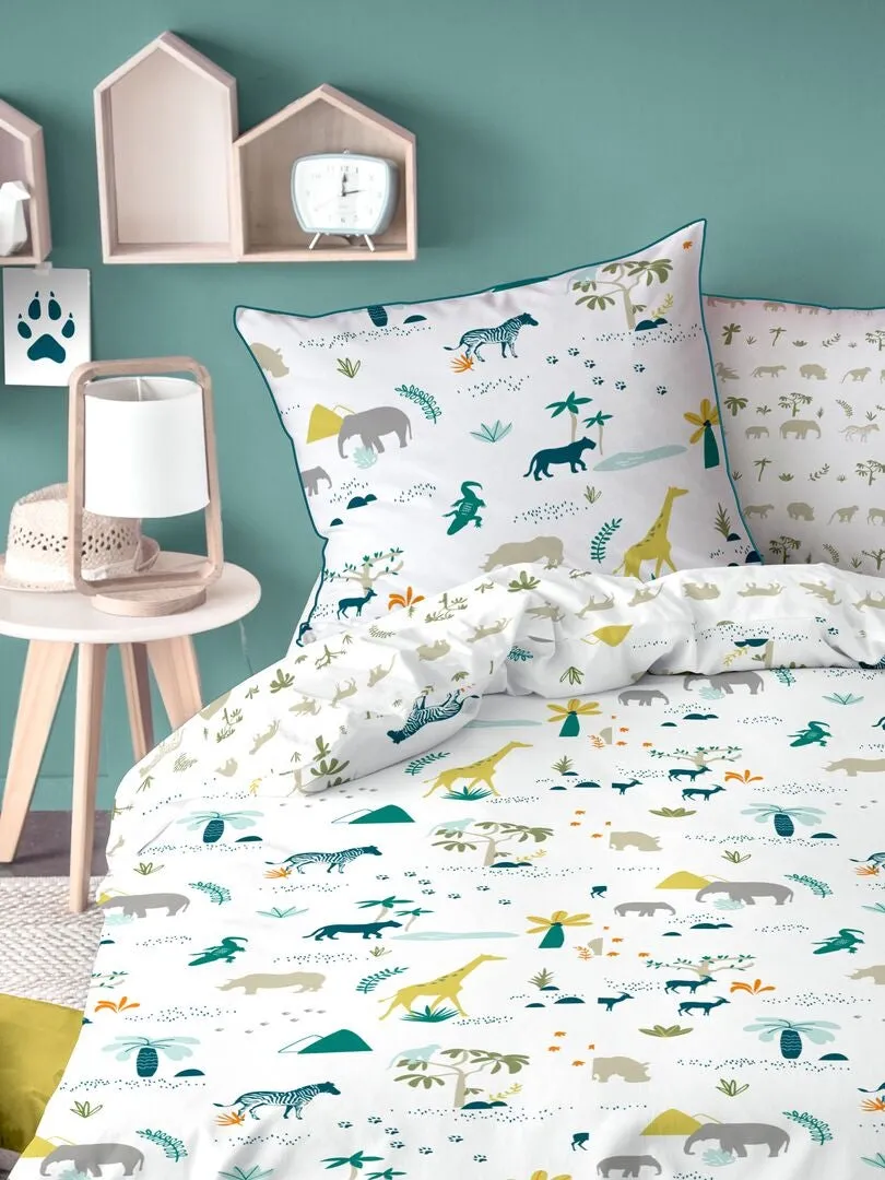 JUEGO DE CAMA INDIVIDUAL REVERSIBLE  BLANCO