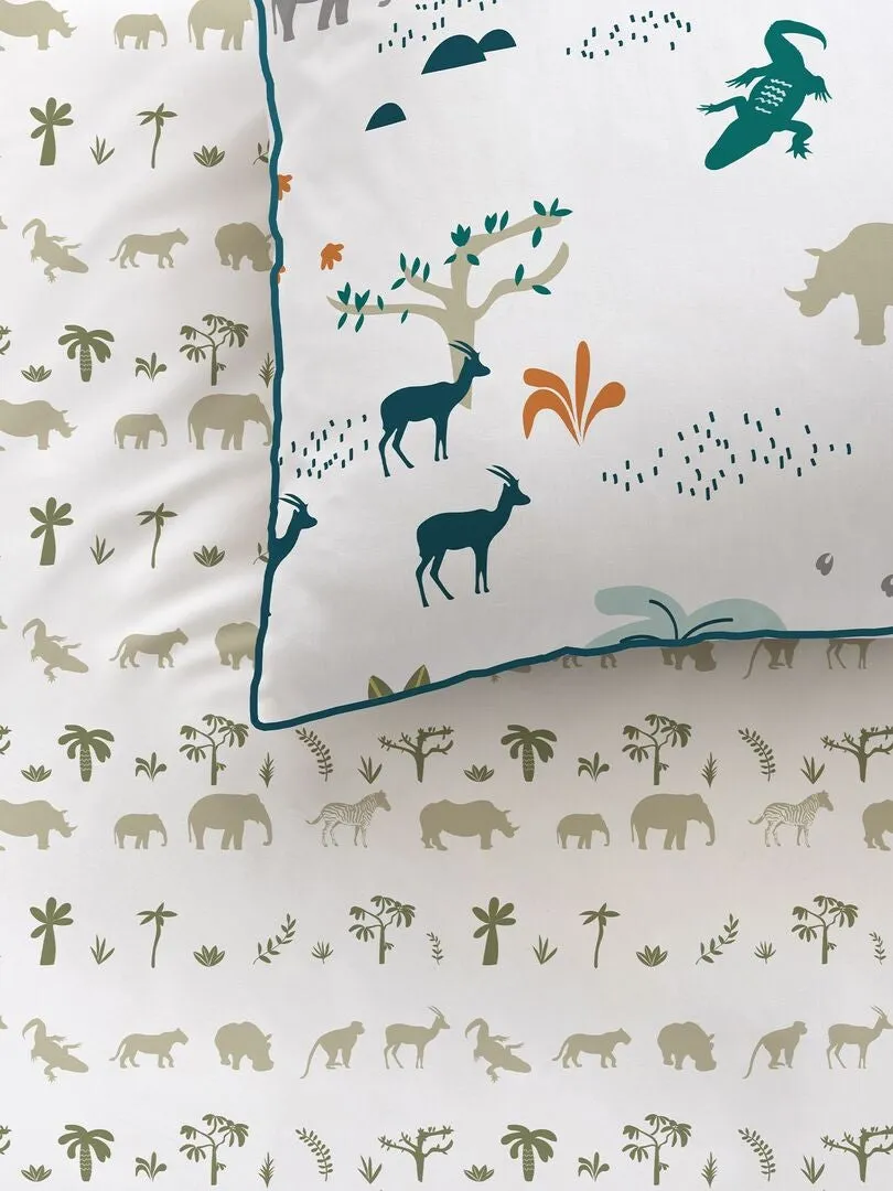 JUEGO DE CAMA INDIVIDUAL REVERSIBLE  BLANCO