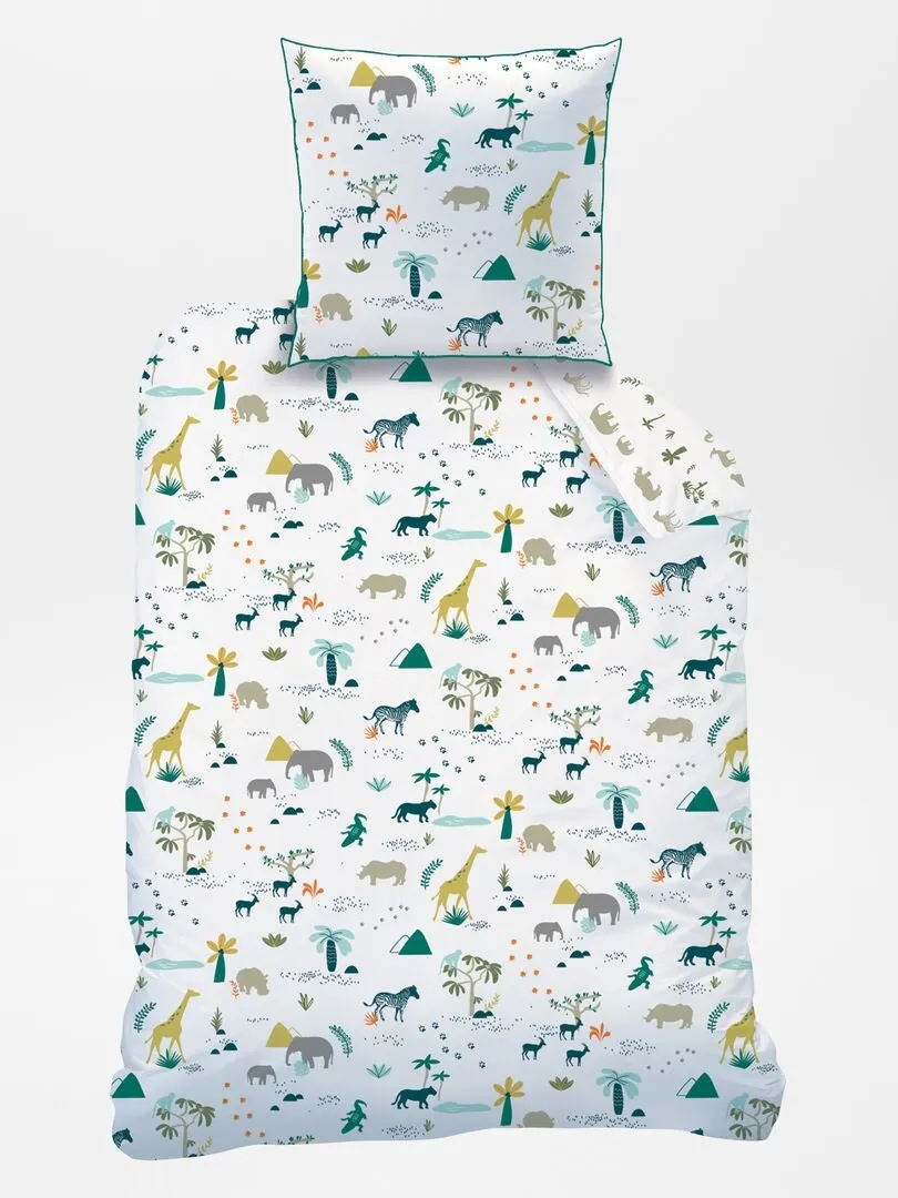 JUEGO DE CAMA INDIVIDUAL REVERSIBLE  BLANCO
