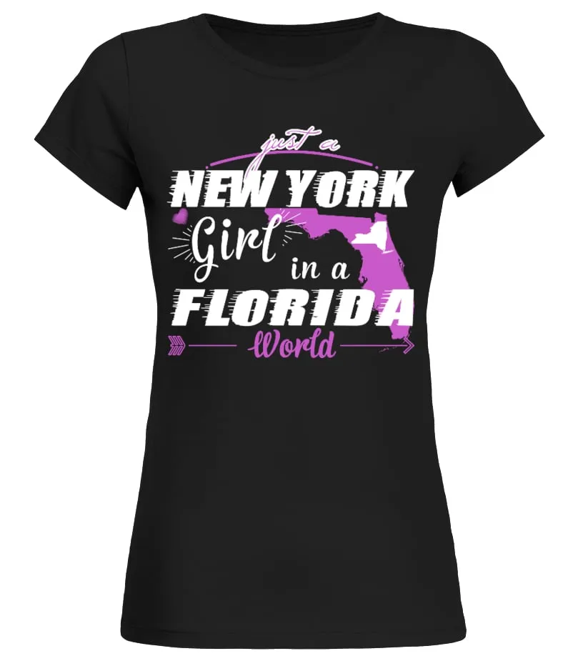 Just a New Jersey girl in a Florida world Camiseta cuello redondo Mujer