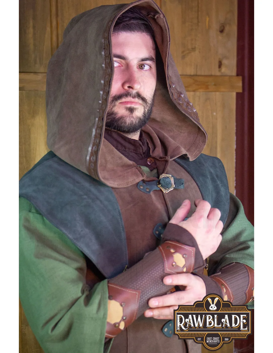 JUSTILLO MEDIEVAL DE CUERO MODELO KARANTHIR, MARRóNVERDE