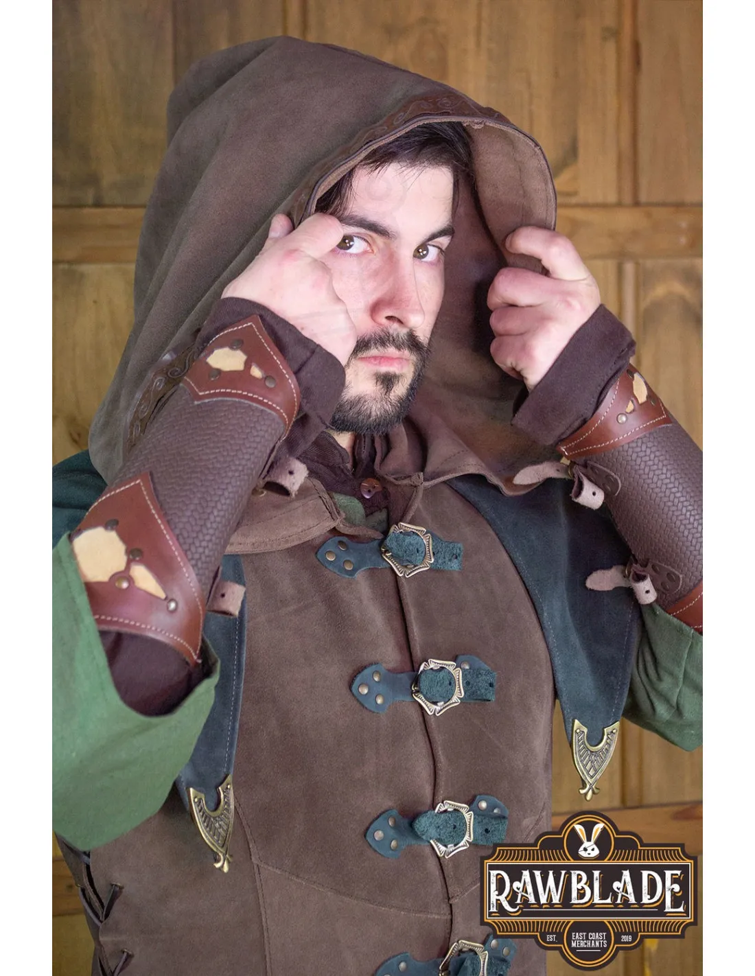 JUSTILLO MEDIEVAL DE CUERO MODELO KARANTHIR, MARRóNVERDE