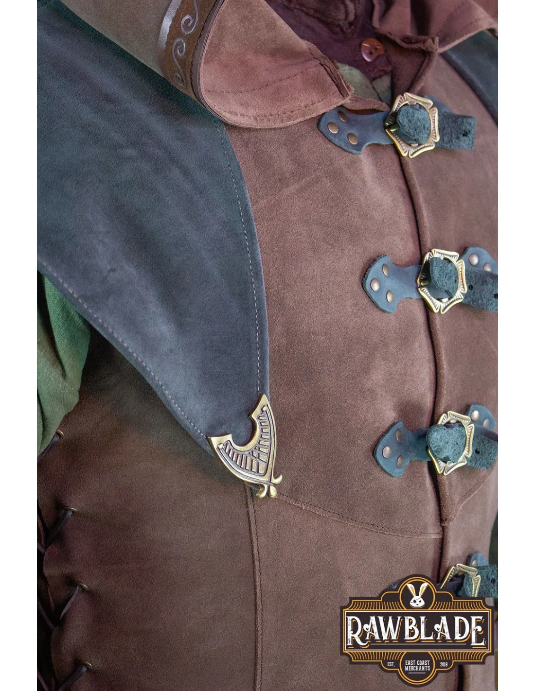 JUSTILLO MEDIEVAL DE CUERO MODELO KARANTHIR, MARRóNVERDE