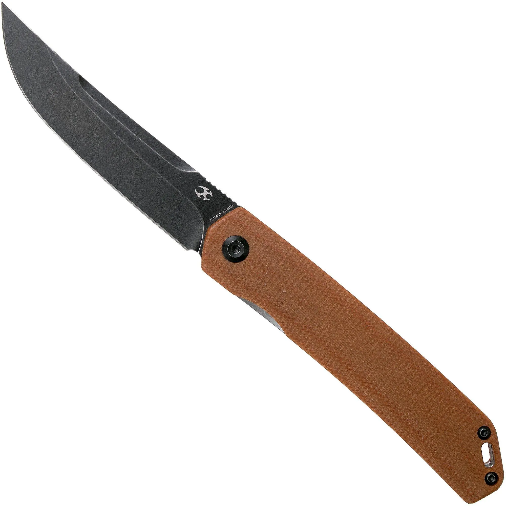 Kansept Hazakura T1019C5 Brown Micarta navaja, Max Tkachuk design