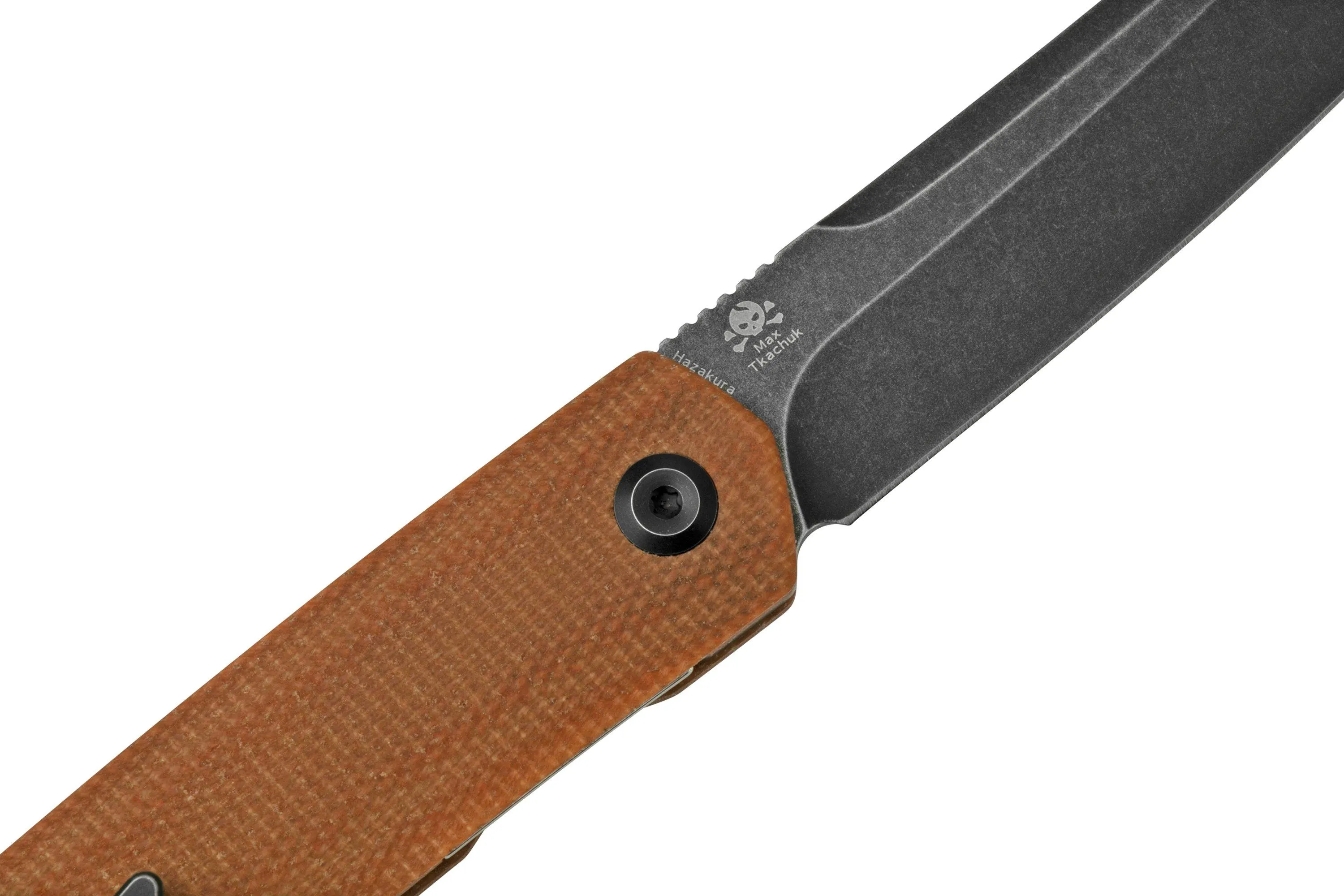 Kansept Hazakura T1019C5 Brown Micarta navaja, Max Tkachuk design