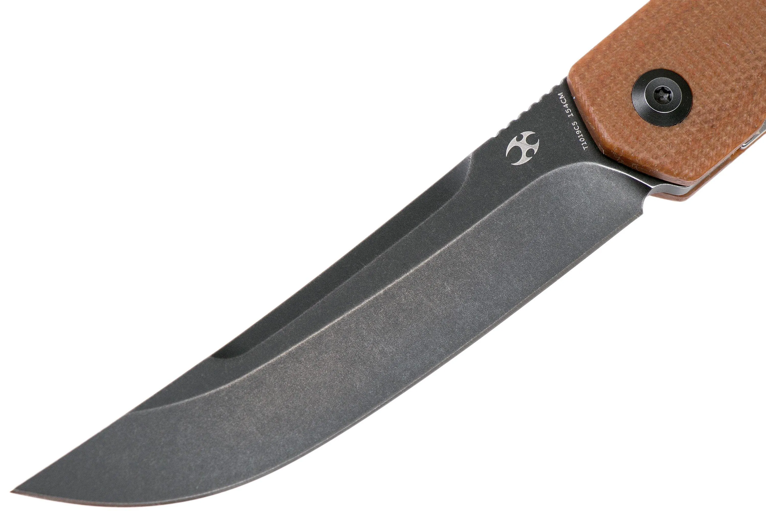 Kansept Hazakura T1019C5 Brown Micarta navaja, Max Tkachuk design