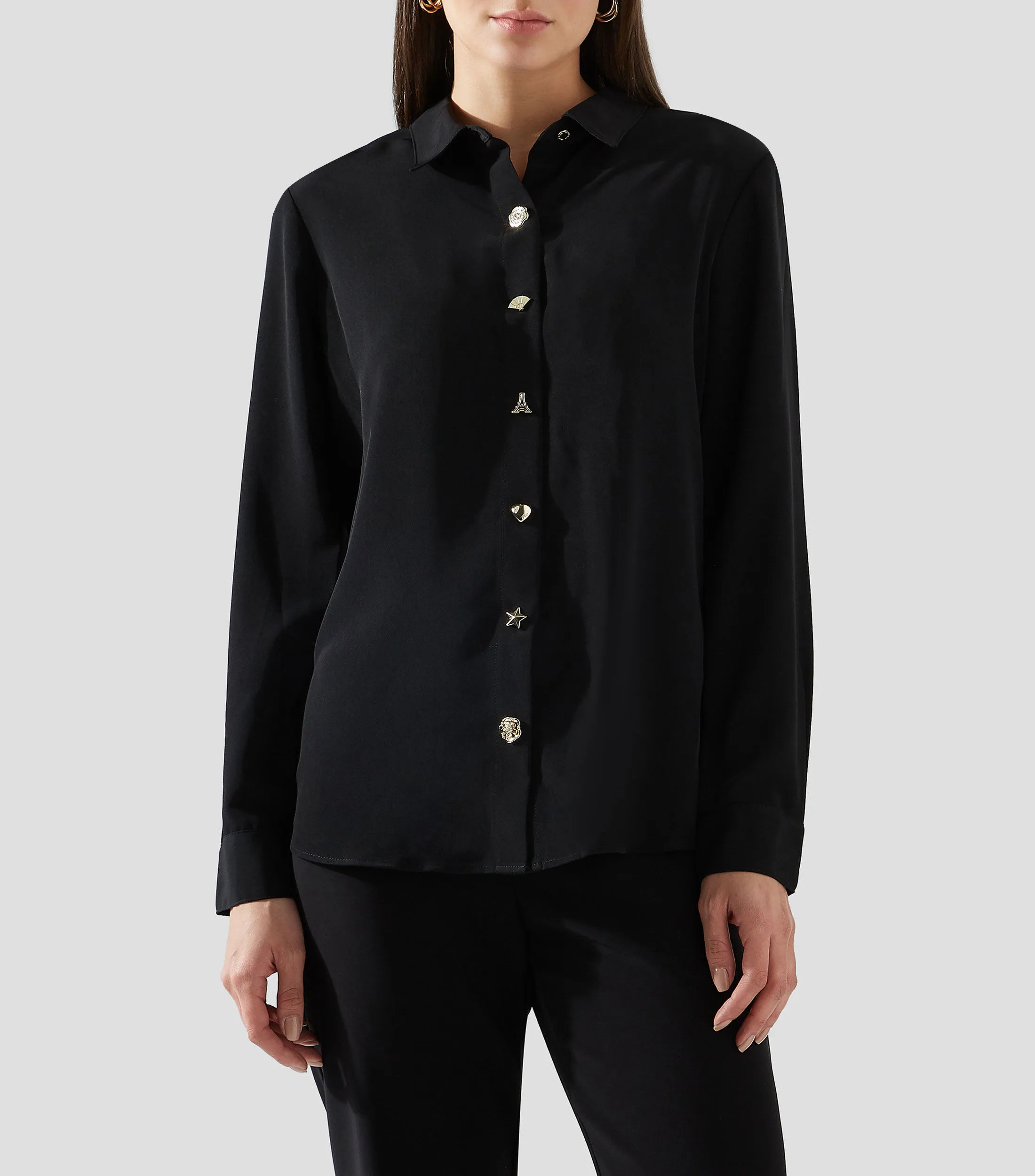 Karl Lagerfeld Camisa lisa de manga larga Mujer