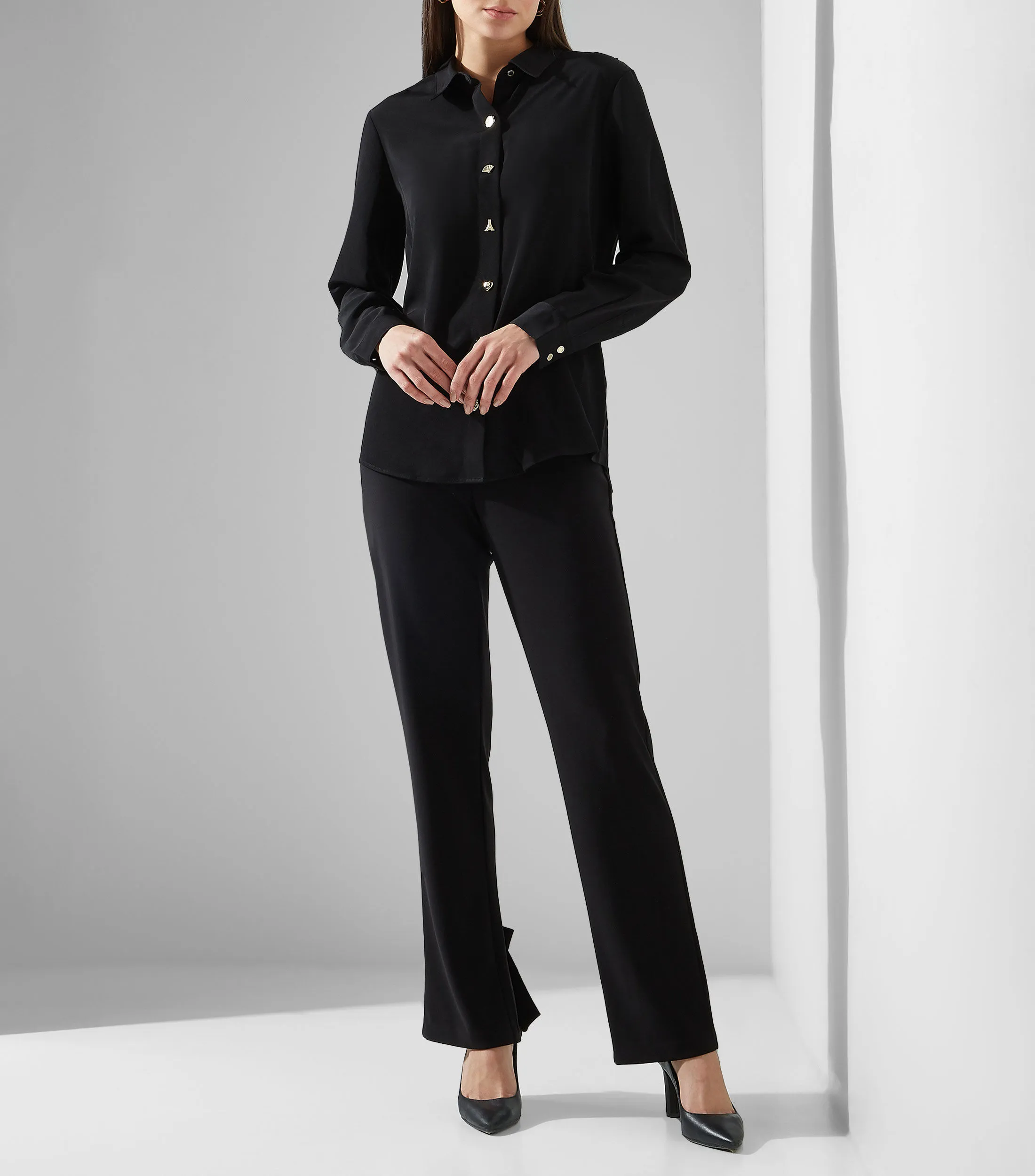 Karl Lagerfeld Camisa lisa de manga larga Mujer