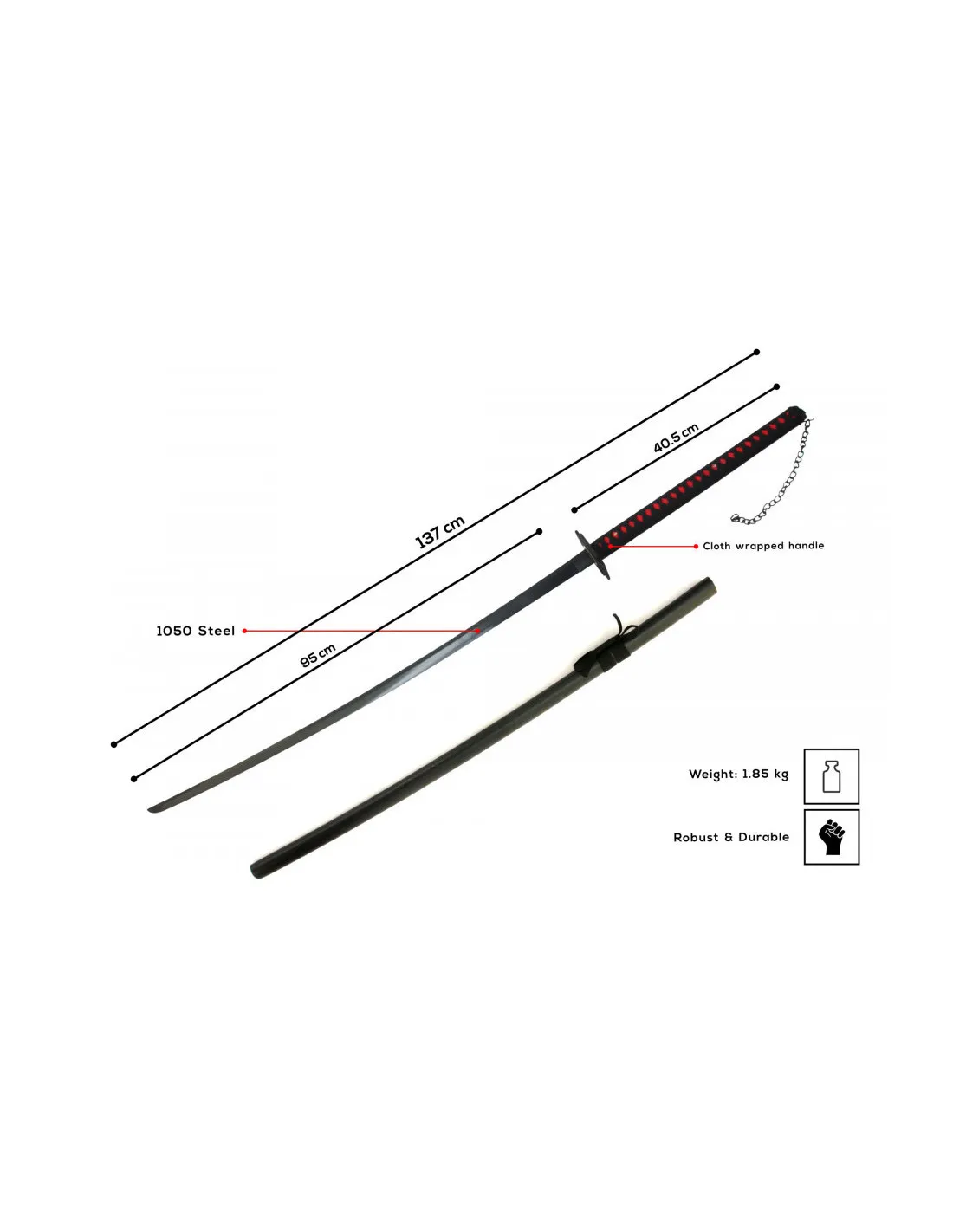 Katana forjada a mano Bankai Cutting Moon, Bleach