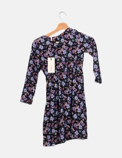 KIDS ONLY Vestido negro estampado floral
