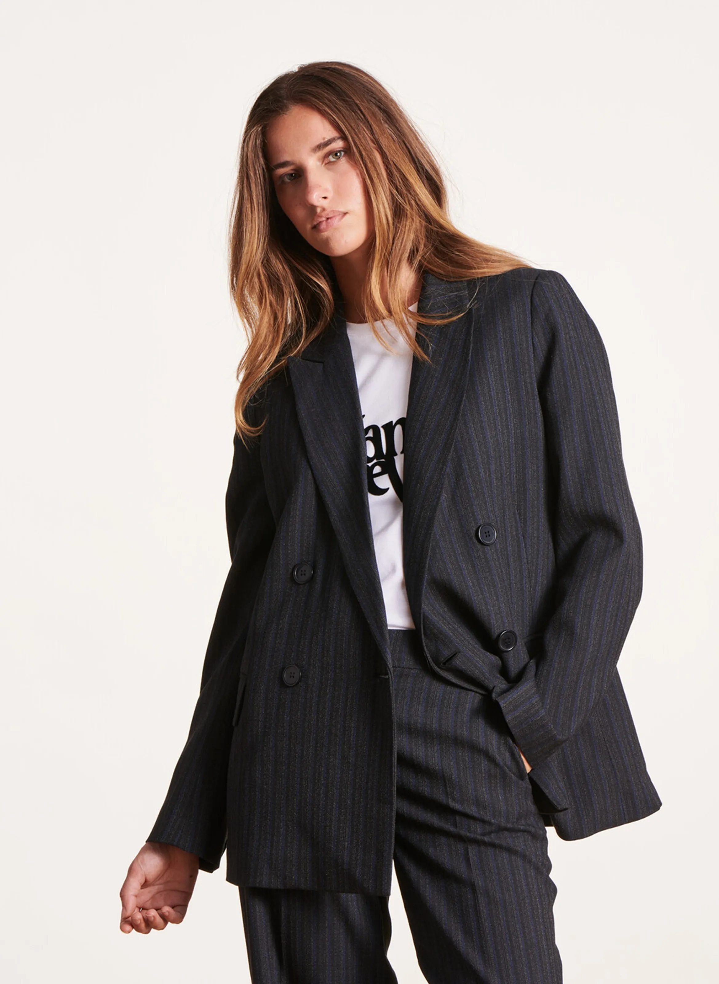 LA FEE MARABOUTEE Chaqueta de sastre a rayas en multicolor