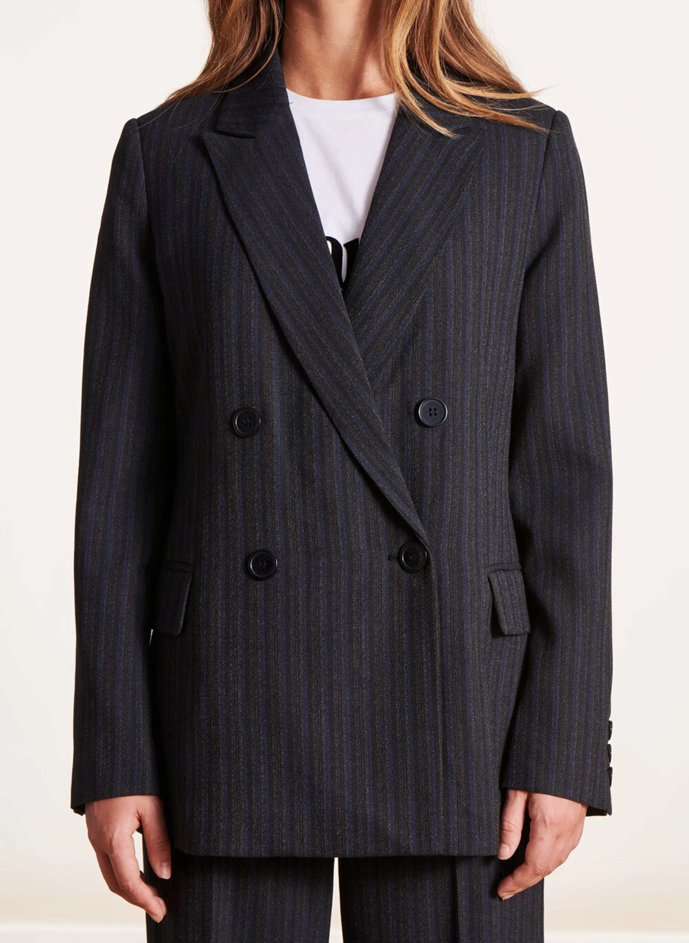 LA FEE MARABOUTEE Chaqueta de sastre a rayas en multicolor