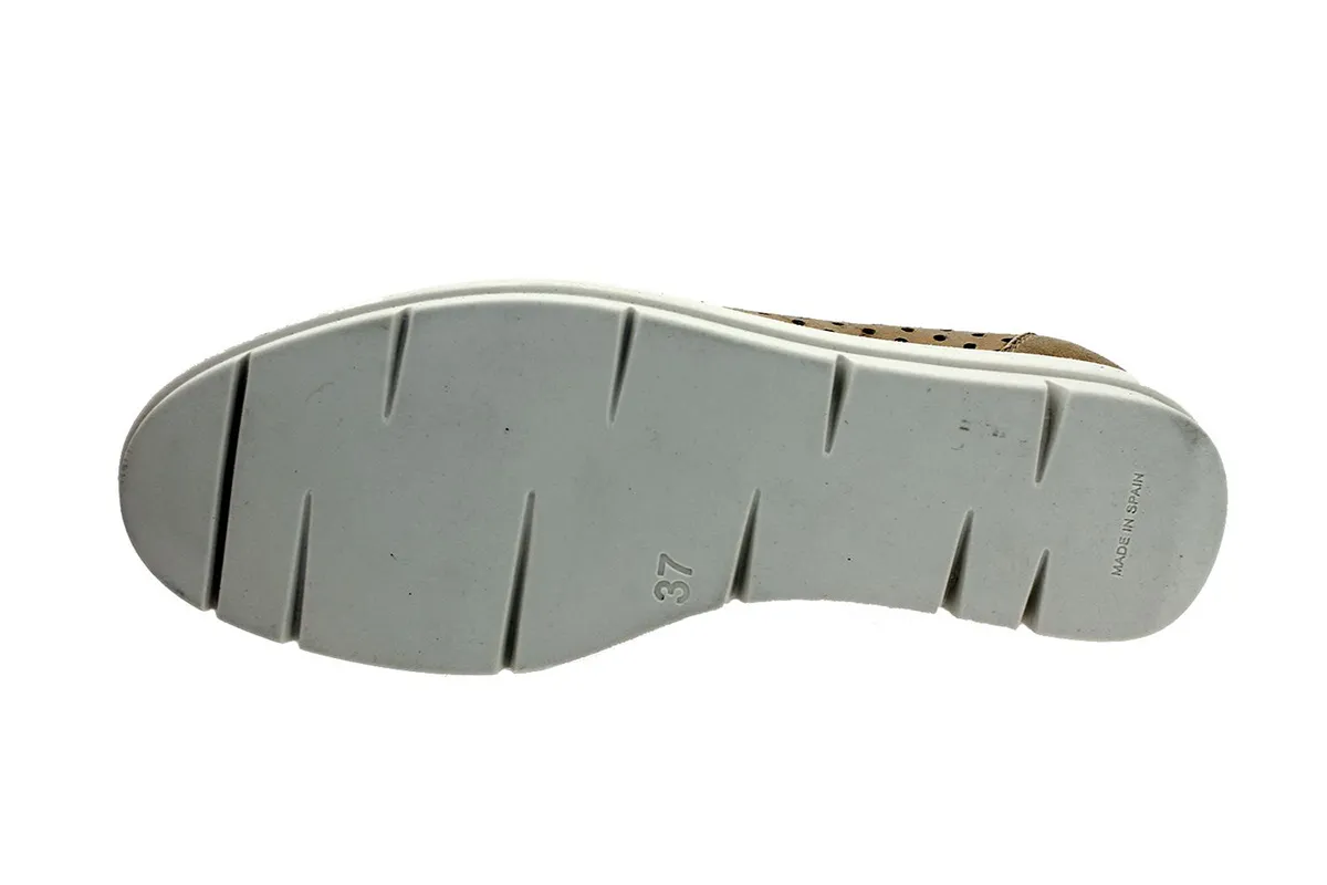 LACEUP SHOE BEIGE METAL SUEDE