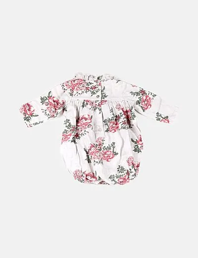 LANIDOR BABY Pelele gris estampado floral
