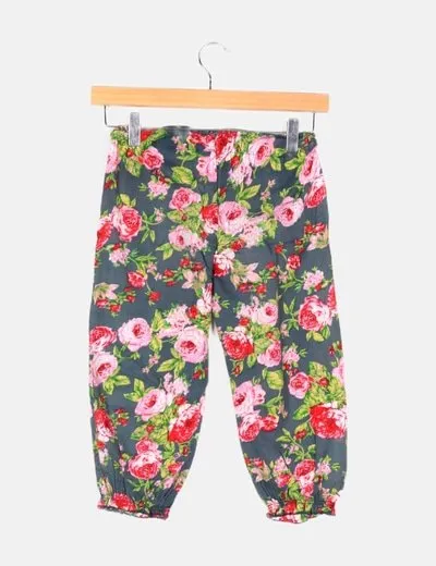 Lanidor Pantalón gris estampado floral