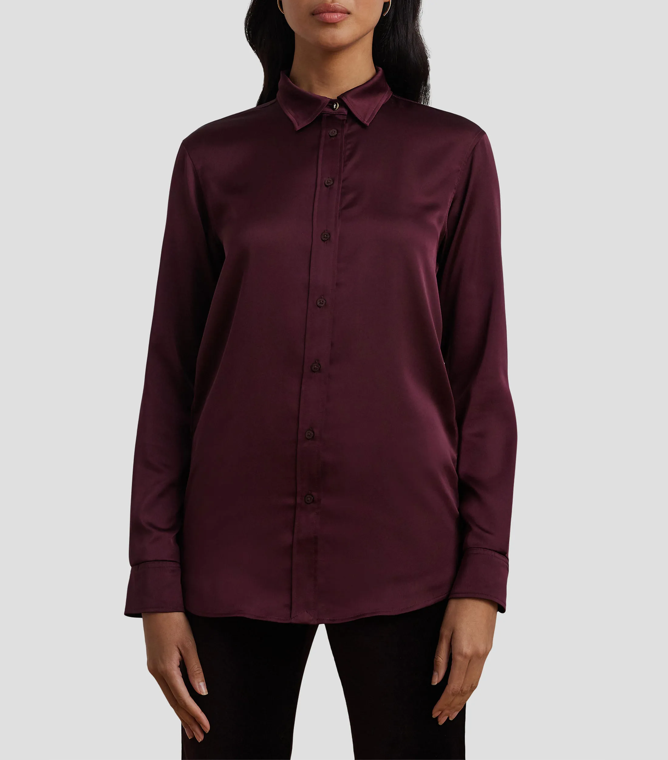 Lauren Ralph Lauren Camisa lisa vino de manga larga Mujer