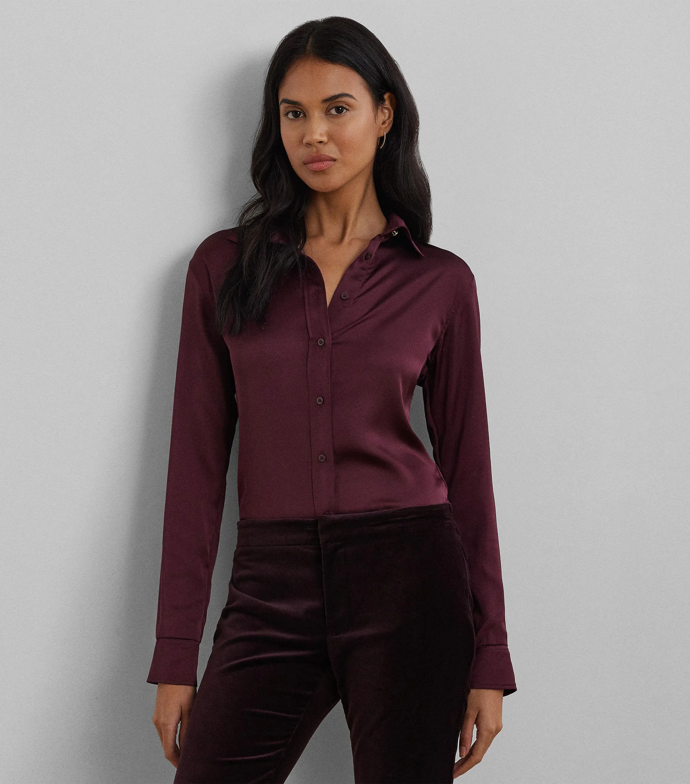 Lauren Ralph Lauren Camisa lisa vino de manga larga Mujer