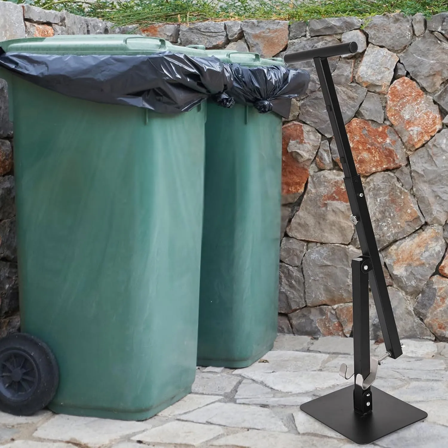 lesolar Prensa de basura para compactador de cubos de basura  prensa manual de basura  compactador pequeño de basura sin contact