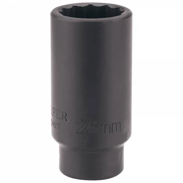 Llave de vaso de impacto de 26 mm. 1/2" 12 caras