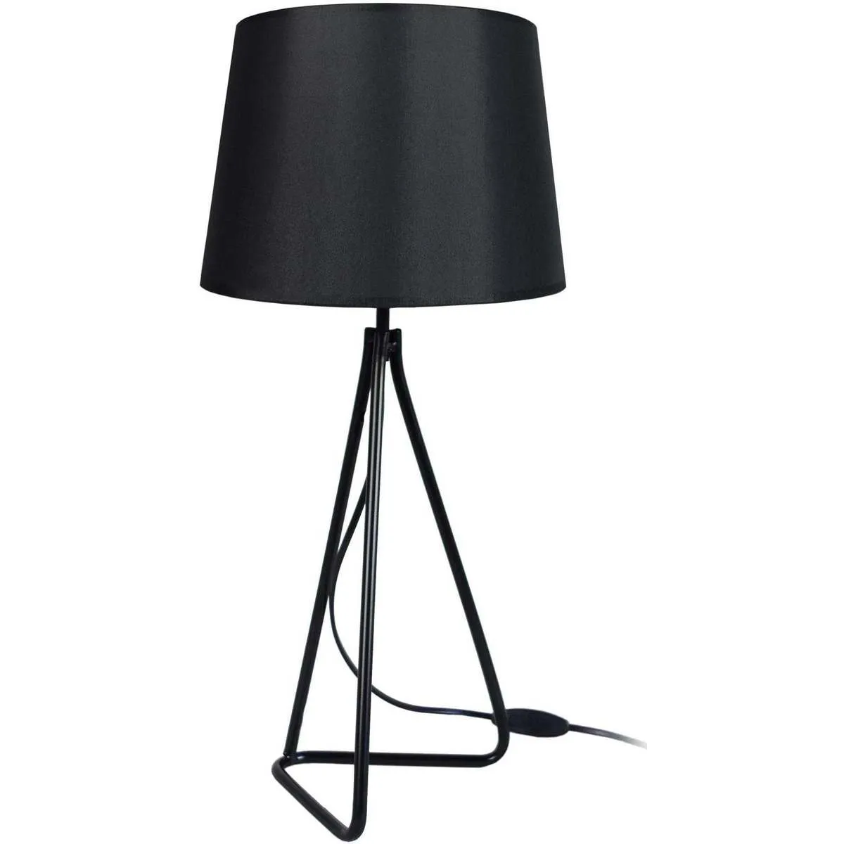 lámpara de noche redondo metal negro