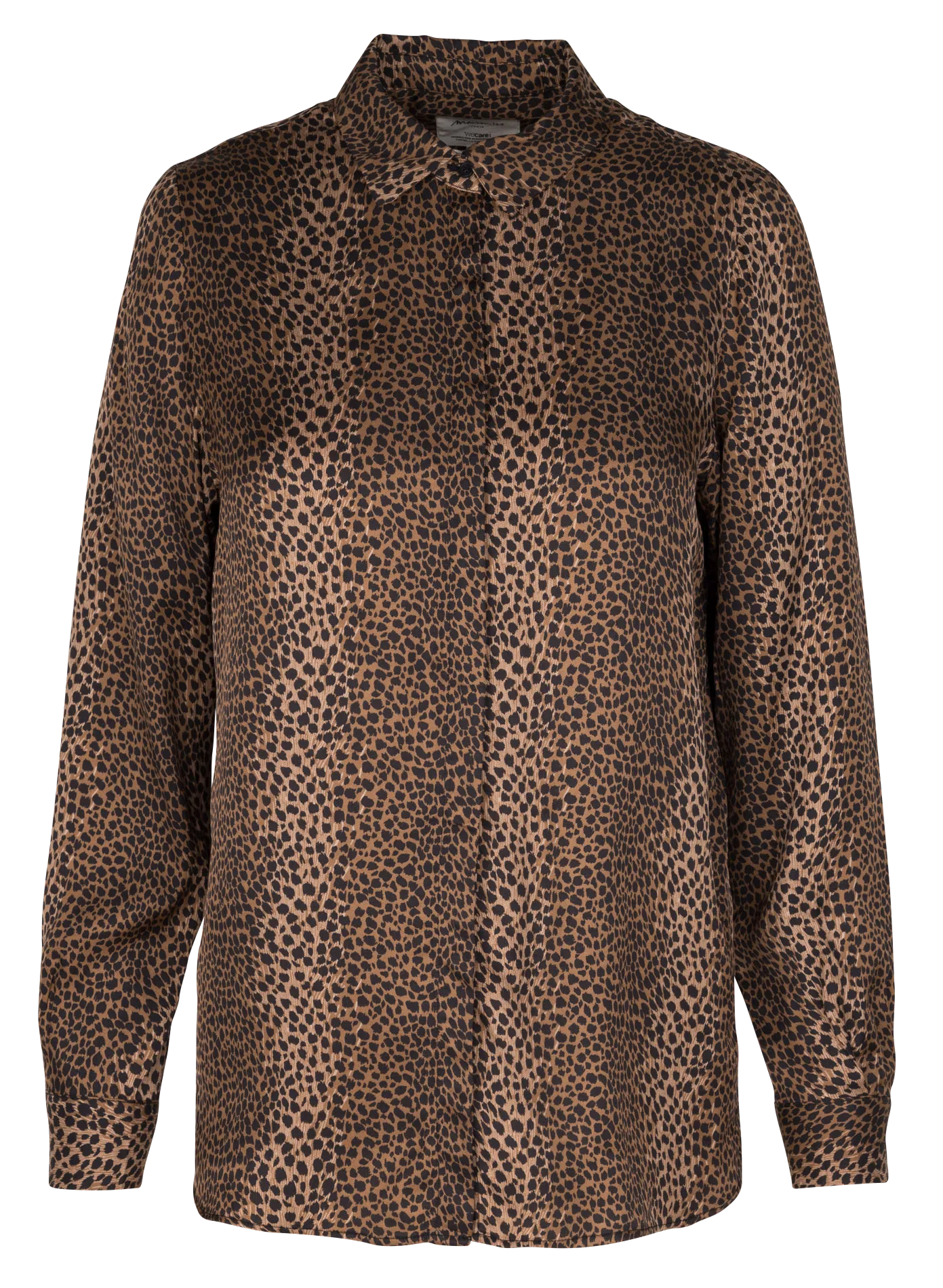 MAISON 123 CARLA  CAMISA CON ESTAMPADO DE LEOPARDO Y CUELLO CLáSICO EN BEIGE