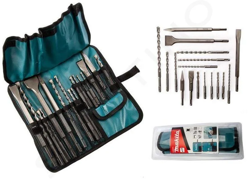 MAKITA ACCESORIOS  JUEGO DE BROCAS Y CINCELES SDS PLUS DE 17 PIEZAS D53073