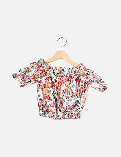 Mango Blusa multicolor estampado floral