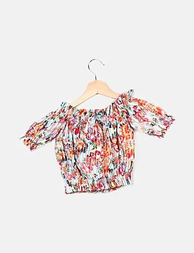 Mango Blusa multicolor estampado floral