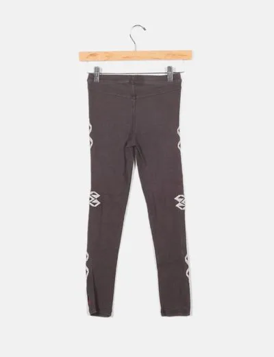 Mango Pantalón pitillo étnico bordado