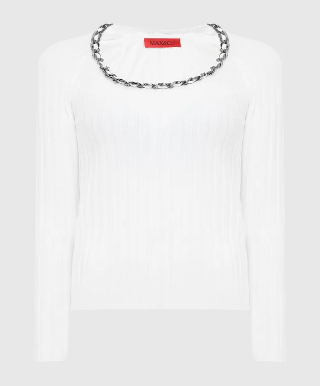 Max & Co Pablo white jumper with chain