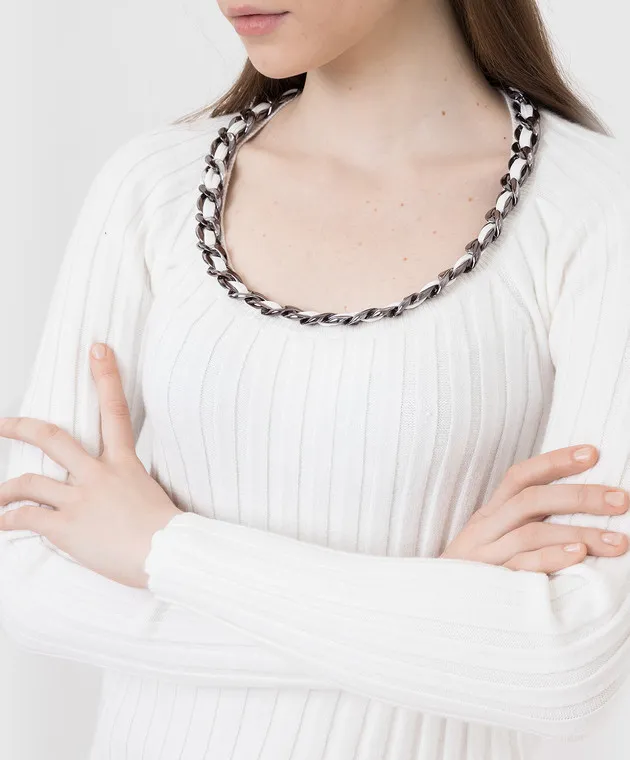 Max & Co Pablo white jumper with chain