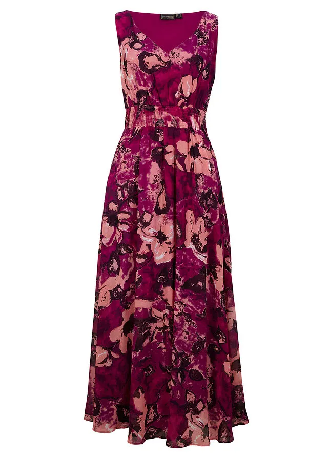 Maxivestido con estampado tropical Uva de flores