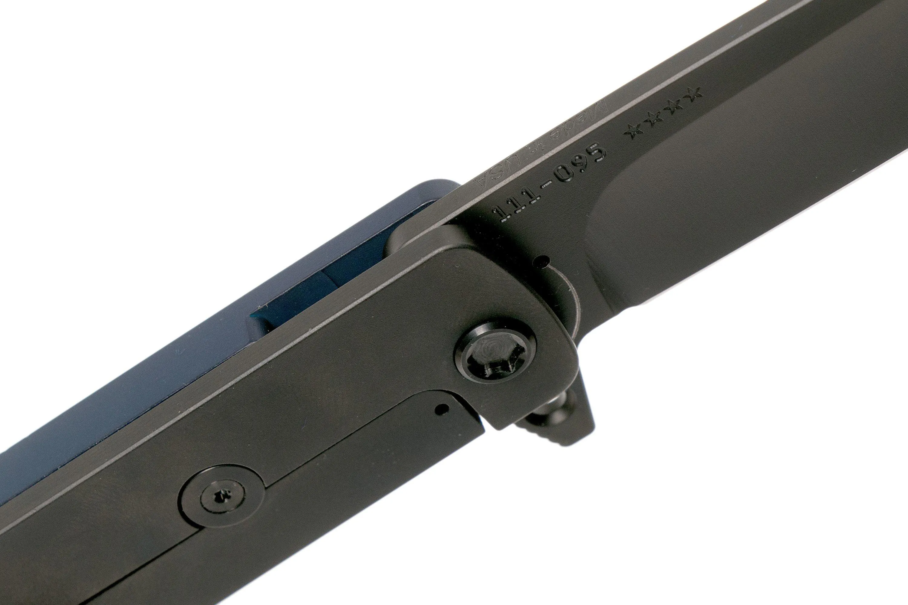 MEDFORD M48 S35VN, PVD BLADE, BLUE HANDLE, PVD HARDWARE NAVAJA