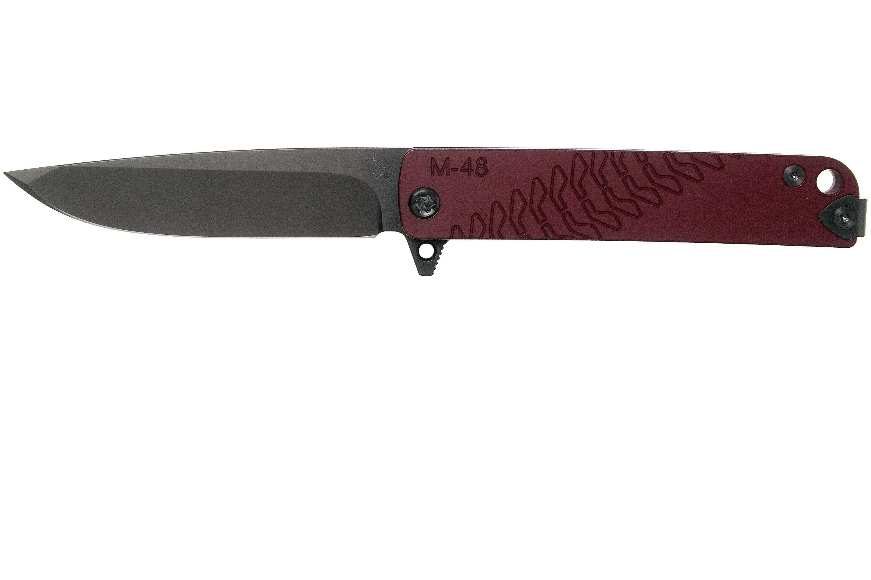 MEDFORD M48 S35VN, PVD BLADE, RED HANDLE, PVD HARDWARE NAVAJA