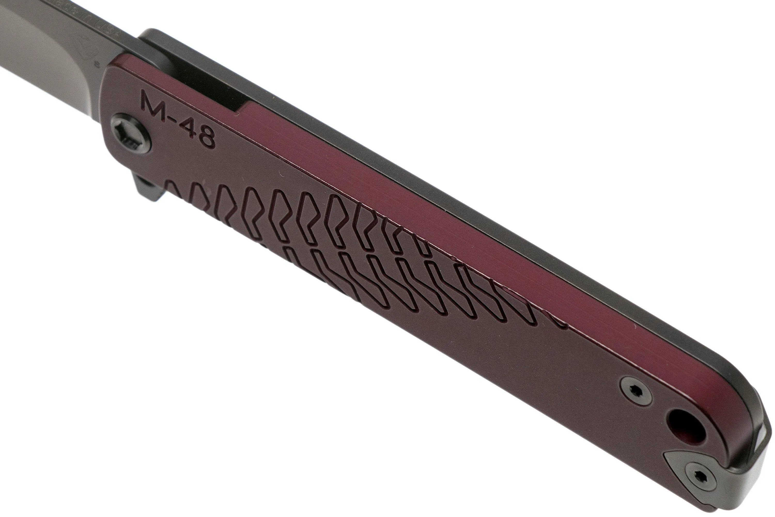 MEDFORD M48 S35VN, PVD BLADE, RED HANDLE, PVD HARDWARE NAVAJA