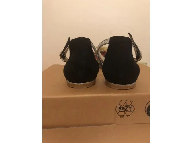 Mellow Yellow Sandalias Negro Plata 
