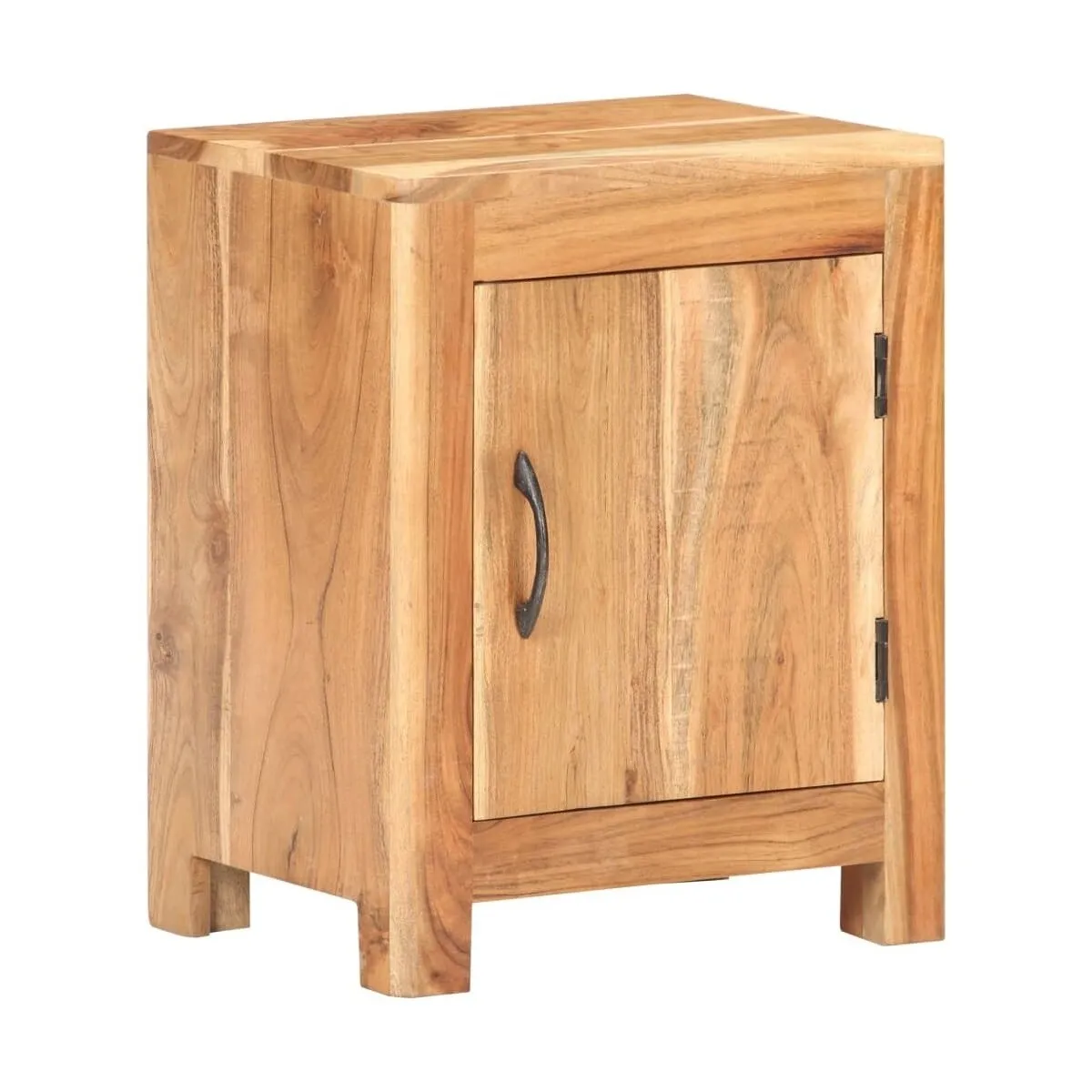 Mesita de noche de madera maciza de acacia 40x30x50 cm