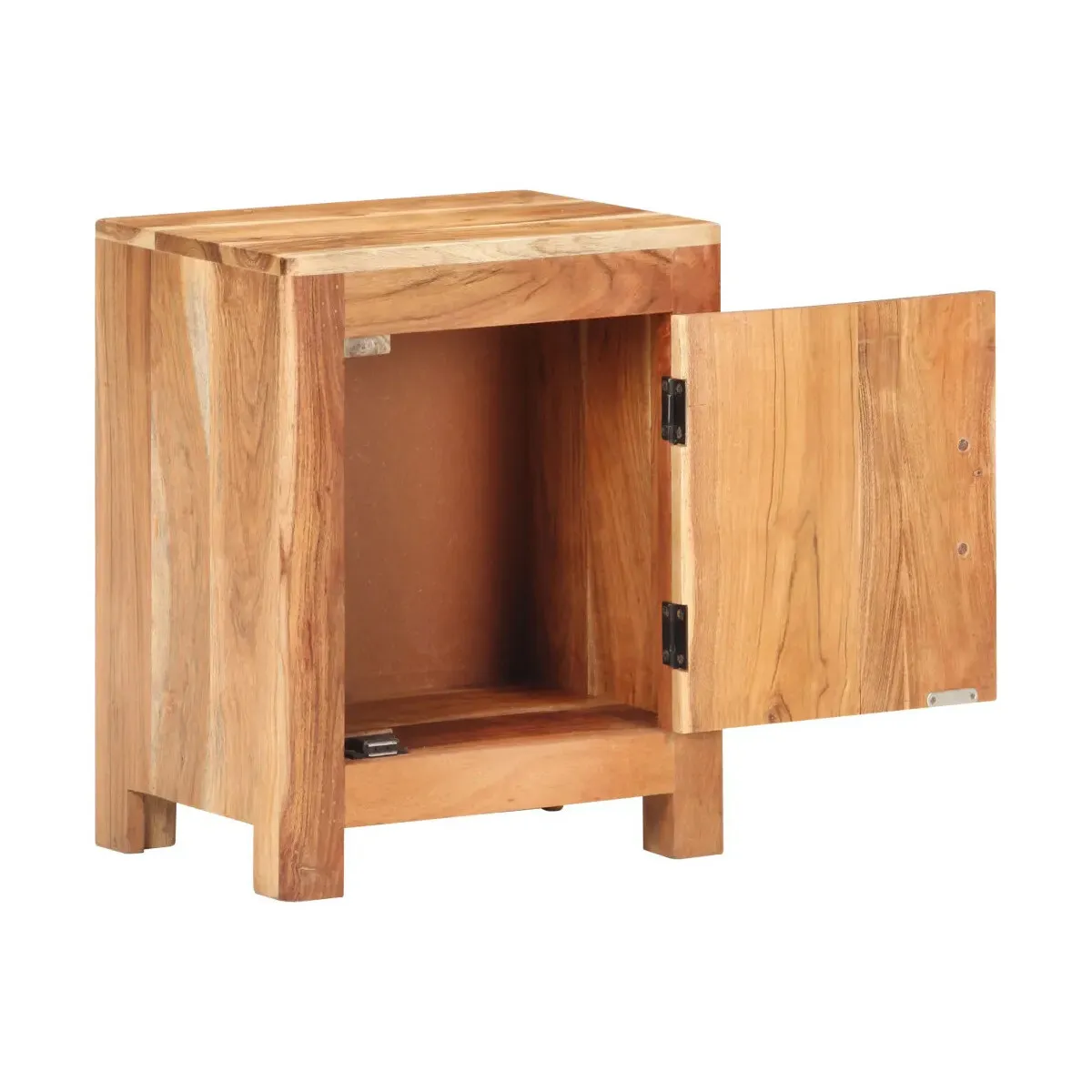 Mesita de noche de madera maciza de acacia 40x30x50 cm