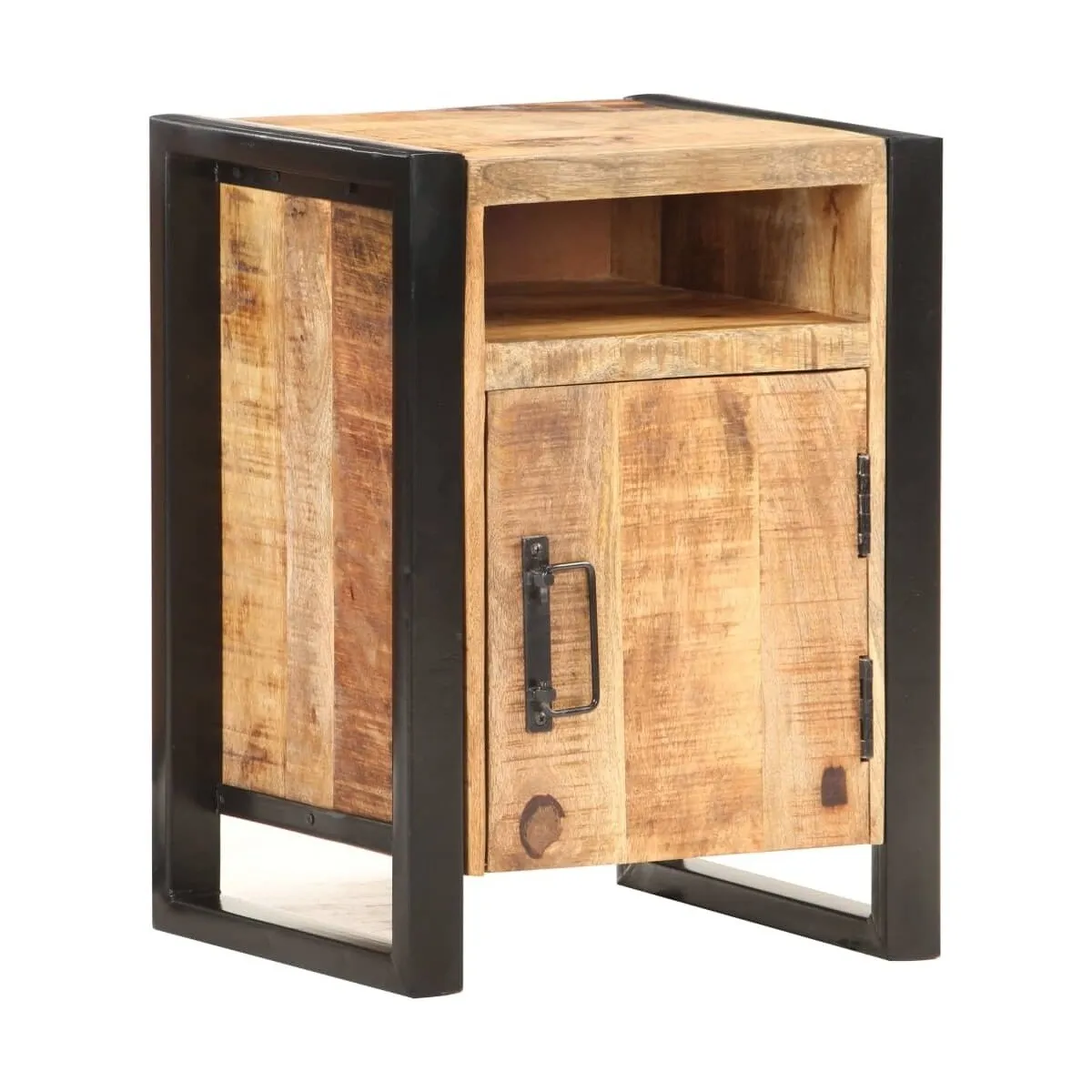 Mesita de noche de madera maciza de mango 40x35x55 cm