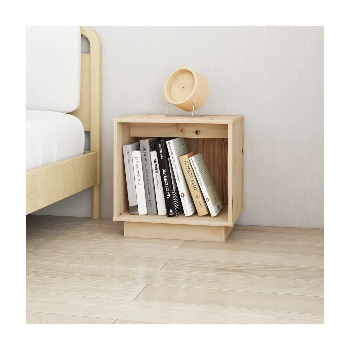 Mesita de noche de madera maciza de pino 40x30x40 cm