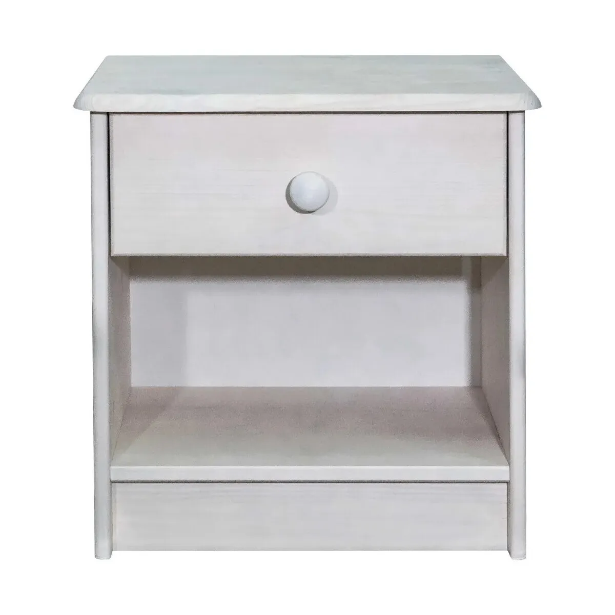 Mesita de noche de madera maciza de pino 41x30x42 cm