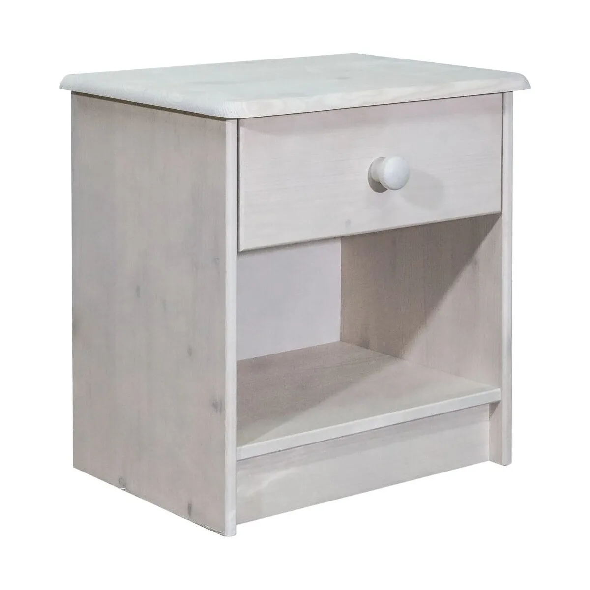 Mesita de noche de madera maciza de pino 41x30x42 cm