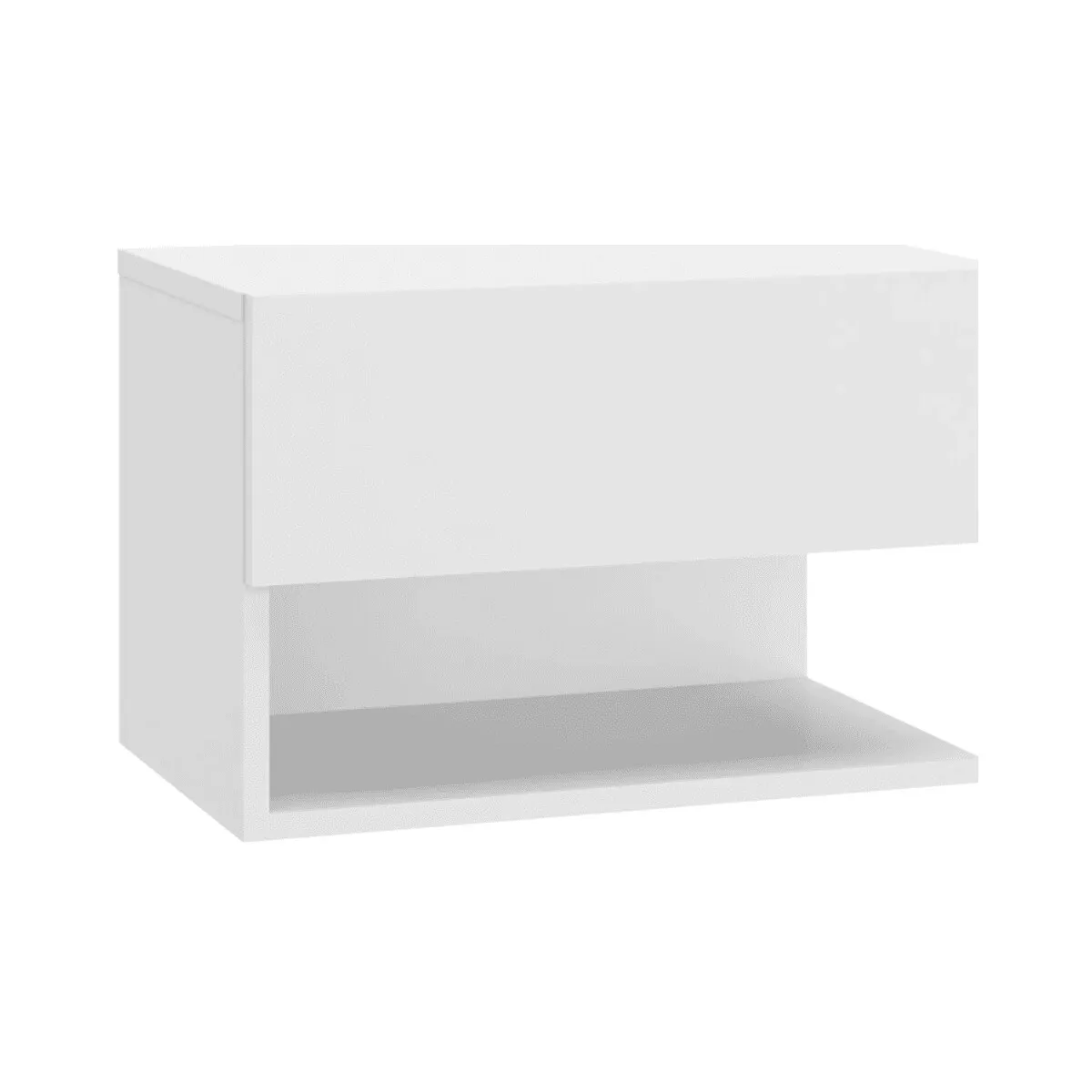 Mesita de noche de pared blanco brillante