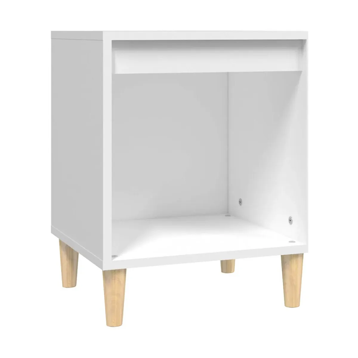Mesita de noche madera contrachapada blanco 40x35x50 cm