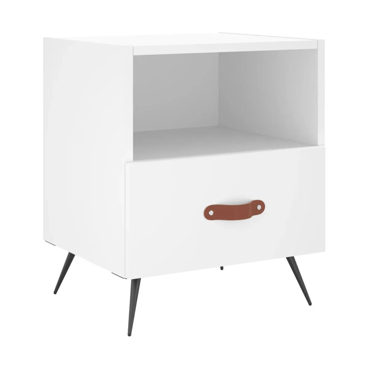 Mesita de noche madera de ingeniería blanco 40x35x47,5 cm