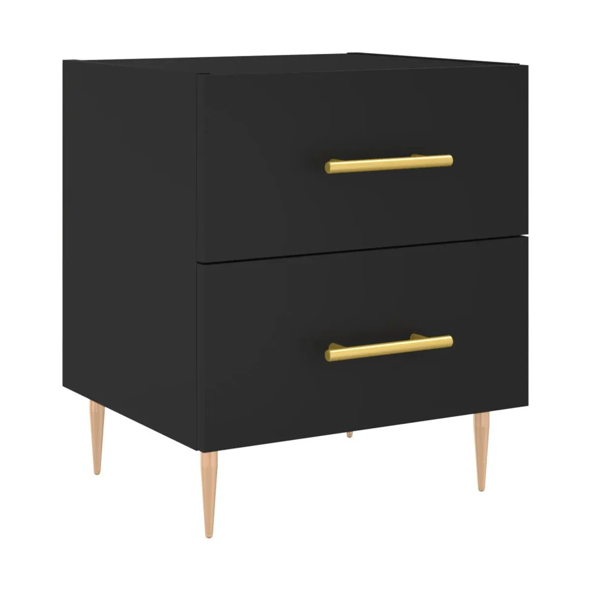 Mesita de noche madera de ingeniería negro 40x35x47,5 cm