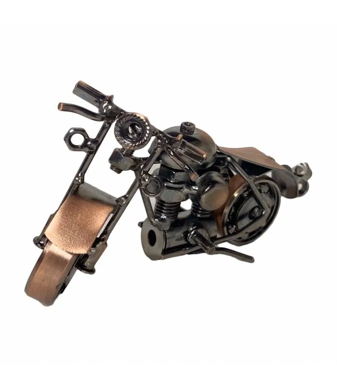 MINI MOTO METAL COLOR COBRE DESGASTADO HECHO A MANO T223543 GAVI