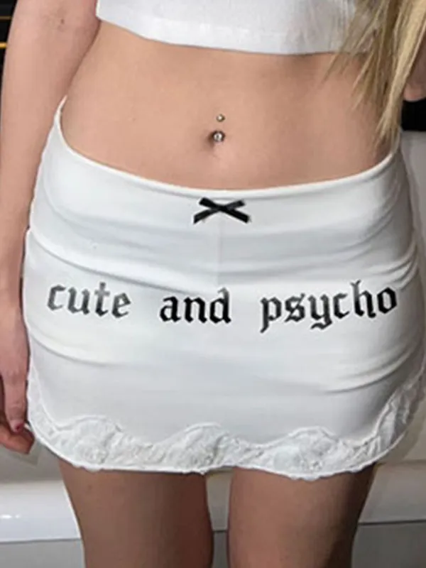 Minifaldas con lazo y estampado de letras de Pure Desire
