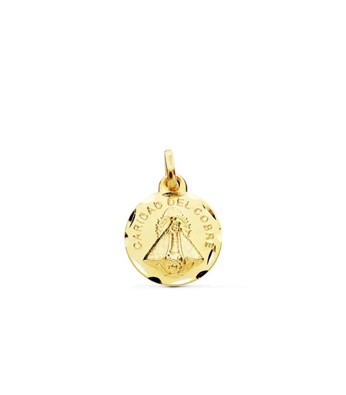 Médaille Notre Dame Charité du Cuivre Or 18K 14 mm